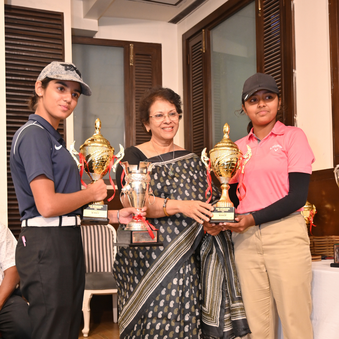 Prabha Khaitan Foundation - Sports - Mrs Sumitra Ray with the two winners